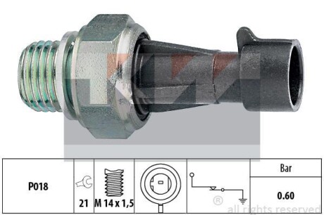 Датчик тиску масла (аналог EPS 1.800.129/Facet 7.0129) - KW 500 129