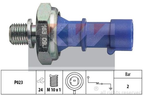 Датчик тиску масла (аналог EPS 1.800.163/Facet 7.0163) - (24461315, 55233423, K68096437AA) KW 500 163