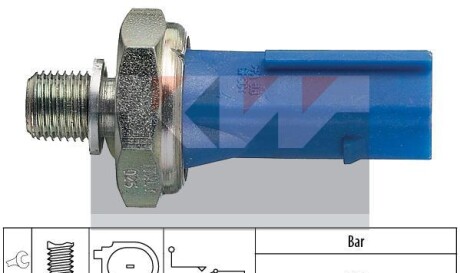 Датчик тиску масла (аналог EPS 1.800.192 /Facet 7.0192) - (04E919081A, 06E919081F, 06H919081A) KW 500 192 (фото 1)