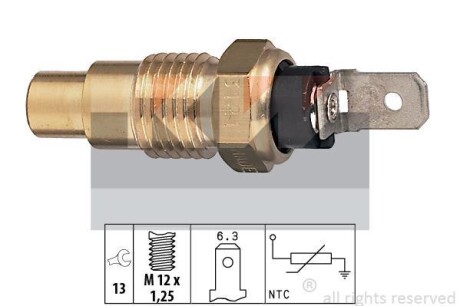 Датчик температури охолодж. рідини/масла/топлива (аналог EPS 1.830.121/Facet 7.3121) - KW 530 121
