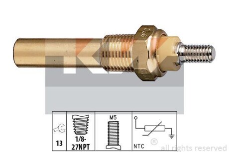 Датчик температури охолодж. рідини/масла/топлива (аналог EPS 1.830.135/Facet 7.3135) - KW 530 135