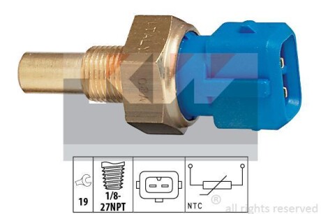 Датчик температури охолодж. рідини/масла/топлива (аналог EPS 1.830.156 /Facet 7.3156) - KW 530 156