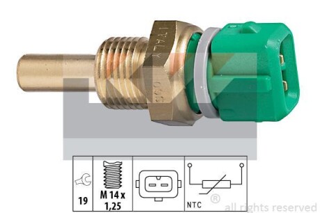 Датчик температури охолодж. рідини/масла/топлива (аналог EPS 1.830.204/Facet 7.3204) - KW 530 204