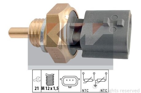 Датчик температури охолодж. рідини/масла/топлива (аналог EPS 1.830.365/Facet 7.3365) - KW 530 365