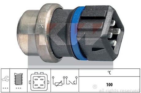 Датчик температури охолодж. рідини/масла/топлива (аналог EPS 1.830.536/Facet 7.3536) - KW 530 536