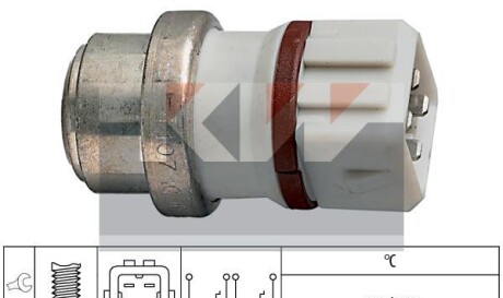 Датчик температуры охлаждающей жидкости - (357919369E, 7210733, 95VW8B607FA) KW 540107