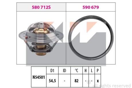 Термостат (аналог EPS 1.880.712/Facet 7.8712) - (21200ED000, 212007668R, 21200ED00A) KW 580 712