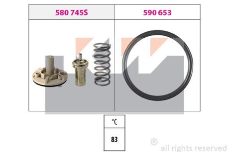 Термостат (аналог EPS 1.880.745 /Facet 7.8745) - KW 580 745