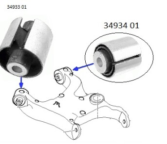 Сайлентблок ричага задньої підвіски задній - (33326770769, 33326753108, 33326754558) LEMFORDER 34934 01