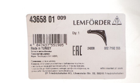 Фото 2 - Сайлентблок важеля LEMFORDER 4365801