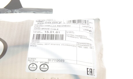 Фото 2 - Трос ручного гальма LINEX 15.01.61 (150161)