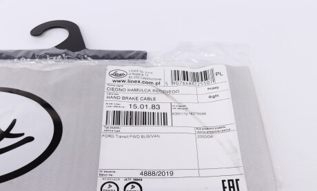 Фото 5 - Трос ручного тормоза LINEX 15.01.83 (150183)