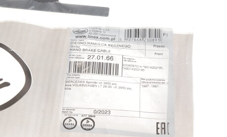 Фото 4 - Трос ручного гальма LINEX 27.01.66 (270166)