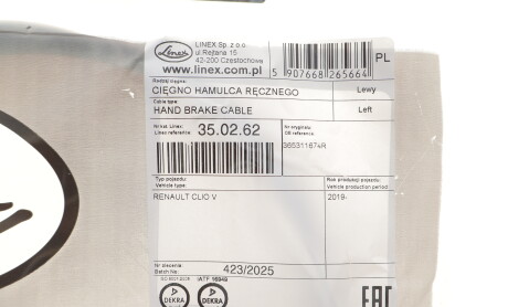 Фото 2 - Автозапчасть LINEX 35.02.62 (350262)