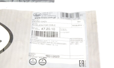 Фото 2 - Тросик газу LINEX 47.20.10 (472010)