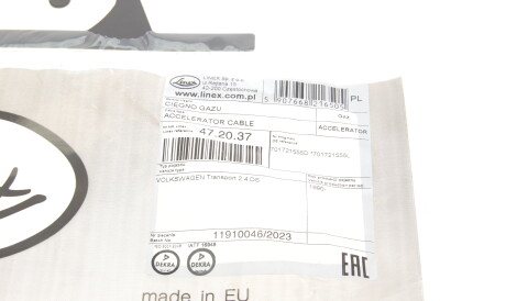 Фото 2 - Тросик газу LINEX 47.20.37 (472037)