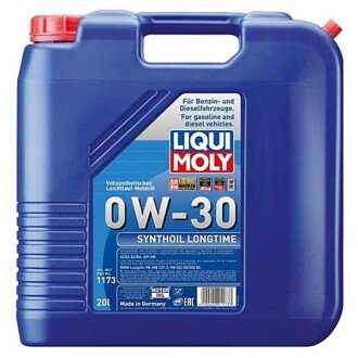 Моторна олива Synthoil Longtime 0W-30, 20 л - LIQUI MOLY 1173 (фото 1)