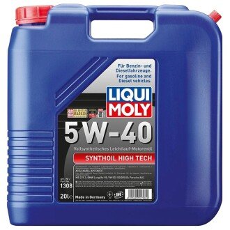 Моторное масло Synthoil High Tech 5W-40, 20 л - LIQUI MOLY 1308 (фото 1)