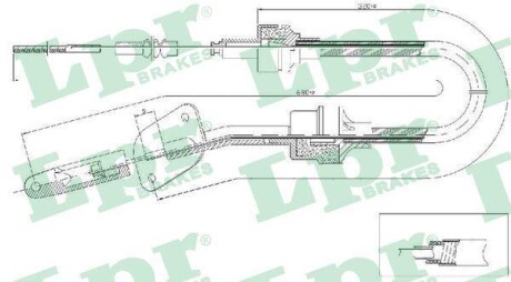 Трос зчеплення Fiat Fiorino 97- (678/220mm) - (50007727) LPR C0064C