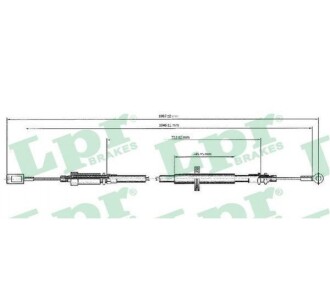 Трос ручного гальма - ((96230545)) LPR C0142B (фото 1)