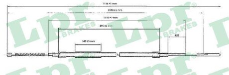 Тросовий привод, стоянкове гальмо - ((3A0609721)) LPR C0955B