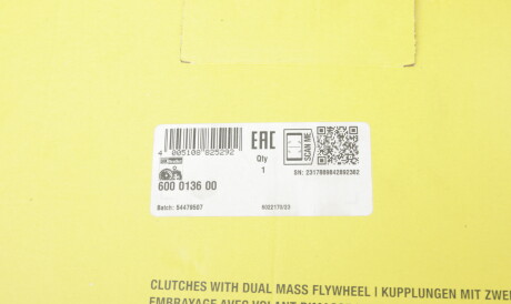 Фото 2 - Комплект сцепления LuK 600 0136 00 (600013600)