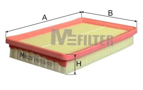 Фільтр повітряний MFILTER - (2811322051, S2811322051, 960902111316) M-FILTER K 7071