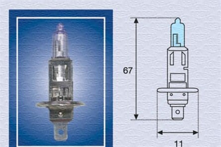 Лампа накаливания, фара дальнего света, Лампа накаливания, основная фара, Лампа накаливания, противотуманная фара, Лампа накаливания - MAGNETI MARELLI 002601100000 (фото 1)