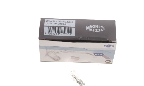 Автолампа W3W W2,1x9,5d 3 W прозрачная - MAGNETI MARELLI 003822100000