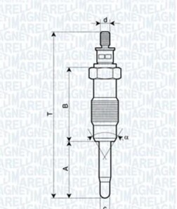 Свеча накаливания - (1500281, 596034, 7701414107) MAGNETI MARELLI 062500300304