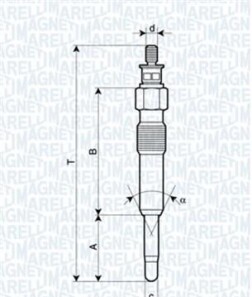 Свеча накаливания - (7700860796, 7700858208) MAGNETI MARELLI 062503901304