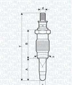 Свеча накаливания - (m816732, 7701349949, 7700856292) MAGNETI MARELLI 062900005304