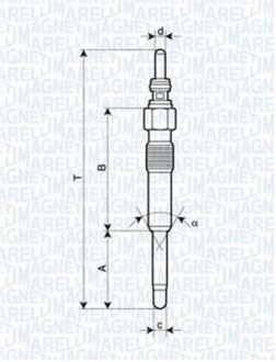 Свеча накаливания - (93186027, 91153919, 4863826AA) MAGNETI MARELLI 062900006304