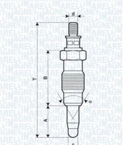 Свеча накаливания - (96FF6M090BA, 1056857, 96FF6M090BB) MAGNETI MARELLI 062900008304