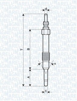 Свеча накаливания - (46451951, 60816139, 60814613) MAGNETI MARELLI 062900014304