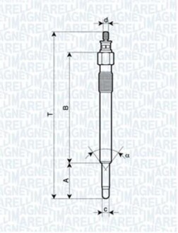 Свеча накаливания - (etc8847) MAGNETI MARELLI 062900020304