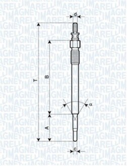 Свеча накаливания - MAGNETI MARELLI 062900022304