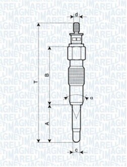 Свеча накаливания - (4832279, 5001848095, 500303569) MAGNETI MARELLI 062900040304