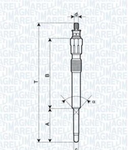 Свеча накаливания - (59621P, 5960H6) MAGNETI MARELLI 062900043304