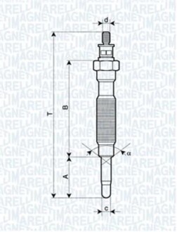 Свеча накаливания - (md050212, 5023129, ezd18) MAGNETI MARELLI 062900072304 (фото 1)