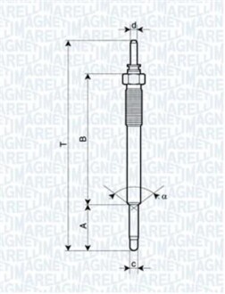 Свеча накаливания - (367102A100, 367102A200) MAGNETI MARELLI 062900074304