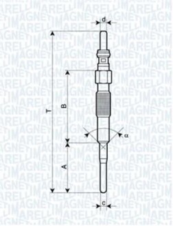 Свеча накаливания - (4805511, 96440144) MAGNETI MARELLI 062900079304