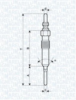 Свеча накаливания - (1855080KA0, 1855080KA0000, 8200794920) MAGNETI MARELLI 062900087304