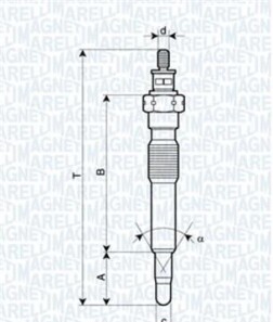 Свеча накаливания - (1214043, 1214316, 93183738) MAGNETI MARELLI 062900092304