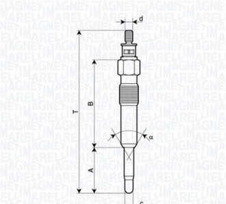 Honda свічка розжарювання accord 2.0tdi 95- - (12291P5TG00, 12291P5TG02, NCC100050L) MAGNETI MARELLI 062900126304