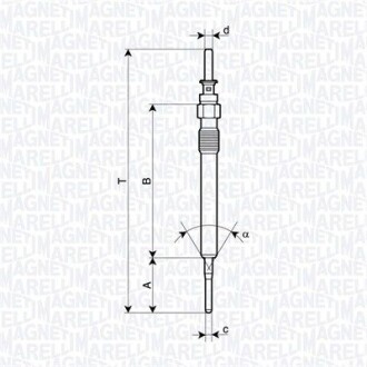 Свеча накаливания (керамическая) BMW 3 E90 316d/318d 07- - (12230038490) MAGNETI MARELLI 062900130304