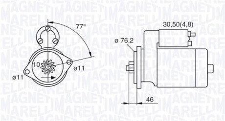 Стартер - ((02E911023H, 02E911023HX)) MAGNETI MARELLI 063521230160