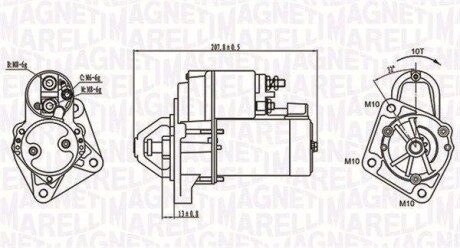 Стартер - ((1149703, 1309581, 1564732, 1871851, 2S6U11000DA)) MAGNETI MARELLI 063721289010