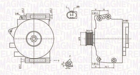 Генератор - ((A0121545902, 0121545902)) MAGNETI MARELLI 063731701010 (фото 1)