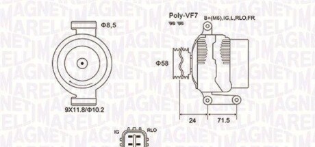 Alternator - MAGNETI MARELLI 063732029010